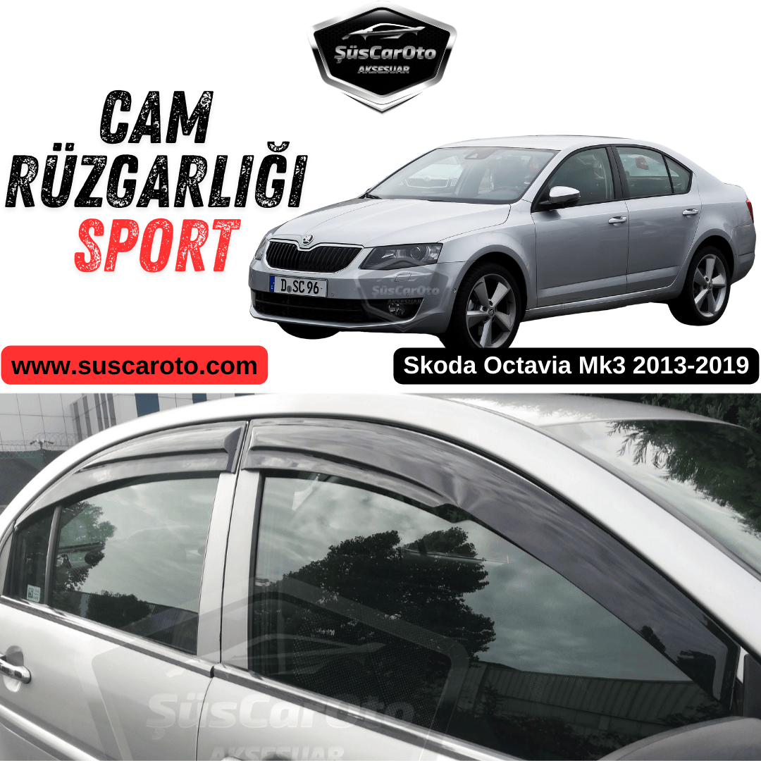 Deflectores de viento Mugen para ventanas Skoda Octavia Mk3 2013-2019, juego de 4, negro piano, importado, brillante