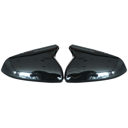 Cubierta de espejo retrovisor de murciélago Batman compatible con Skoda Octavia Mk4 con intermitente 2021-2024, plástico ABS negro piano, juego derecho e izquierdo