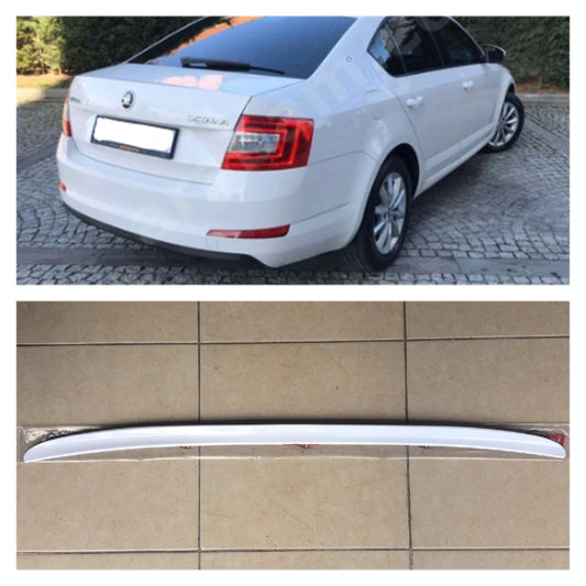 Spoiler de maletero Skoda Octavia, embellecedor de maletero, blanco brillante
