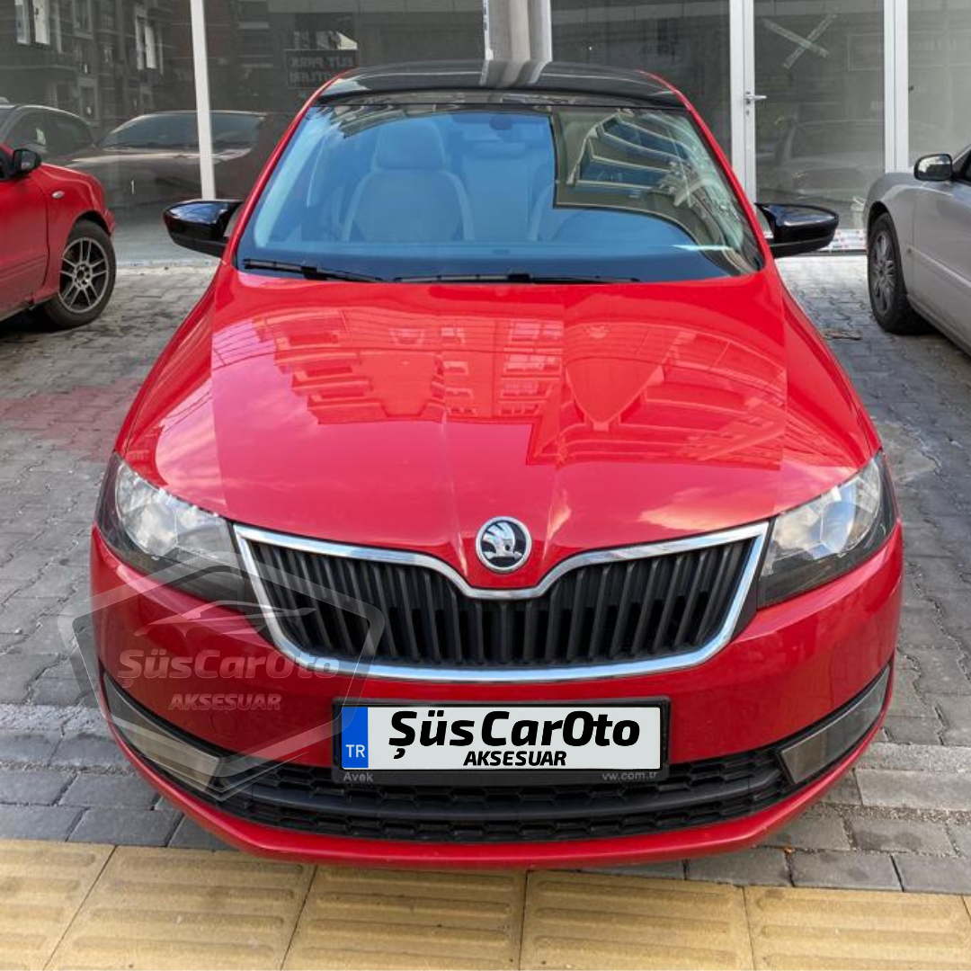 Cubierta de espejo Batman Bat compatible con Skoda Rapid 2015-2017 con intermitente, plástico ABS negro piano