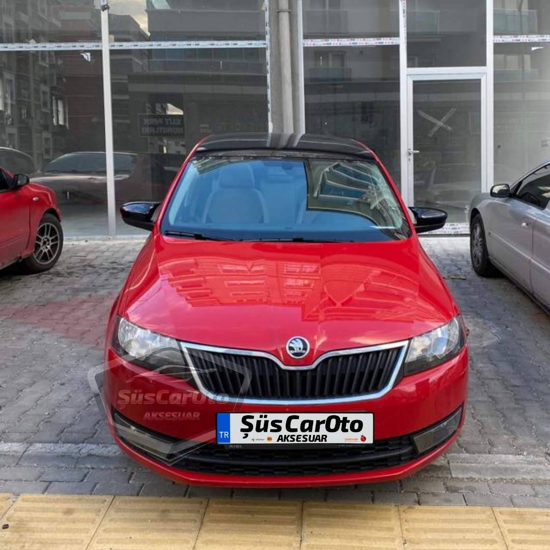 Cubierta de espejo Batman Bat compatible con Skoda Rapid 2015-2017 con intermitente, plástico ABS negro piano