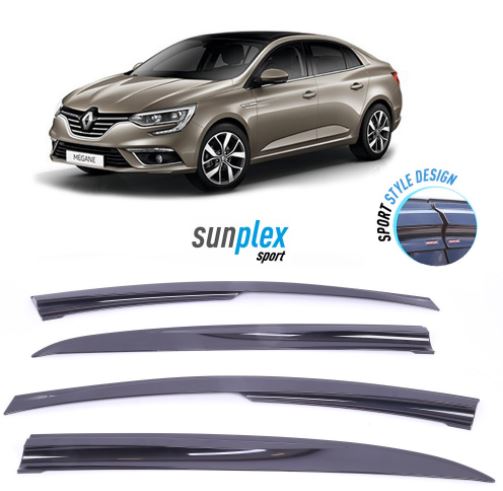 SUNPLEX Renault Megane 4 Sedán 2016 y posteriores Deflectores de Ventana Deportivos 4 pzs.