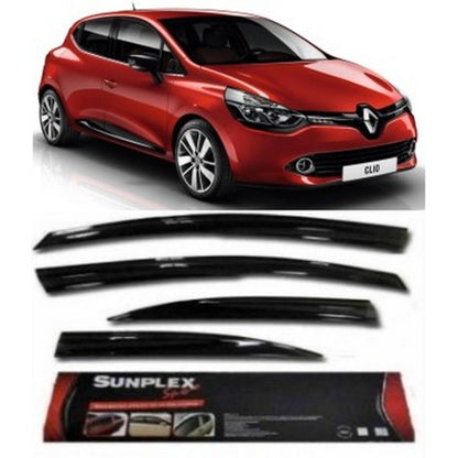 SUNPLEX Renault Clio 4 2013+ Deflectores de viento deportivos para ventanas, 4 piezas