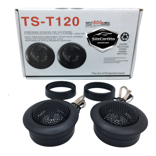 ŞüsCarOto TS-T120 Tweeter de Coche con Tapa Pequeño Altavoz 800W Juego de 2