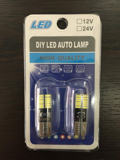 Bombilla LED T10 sin casquillo 24 ledes luz de posición blanca 12V Cob Led SMD Canbus