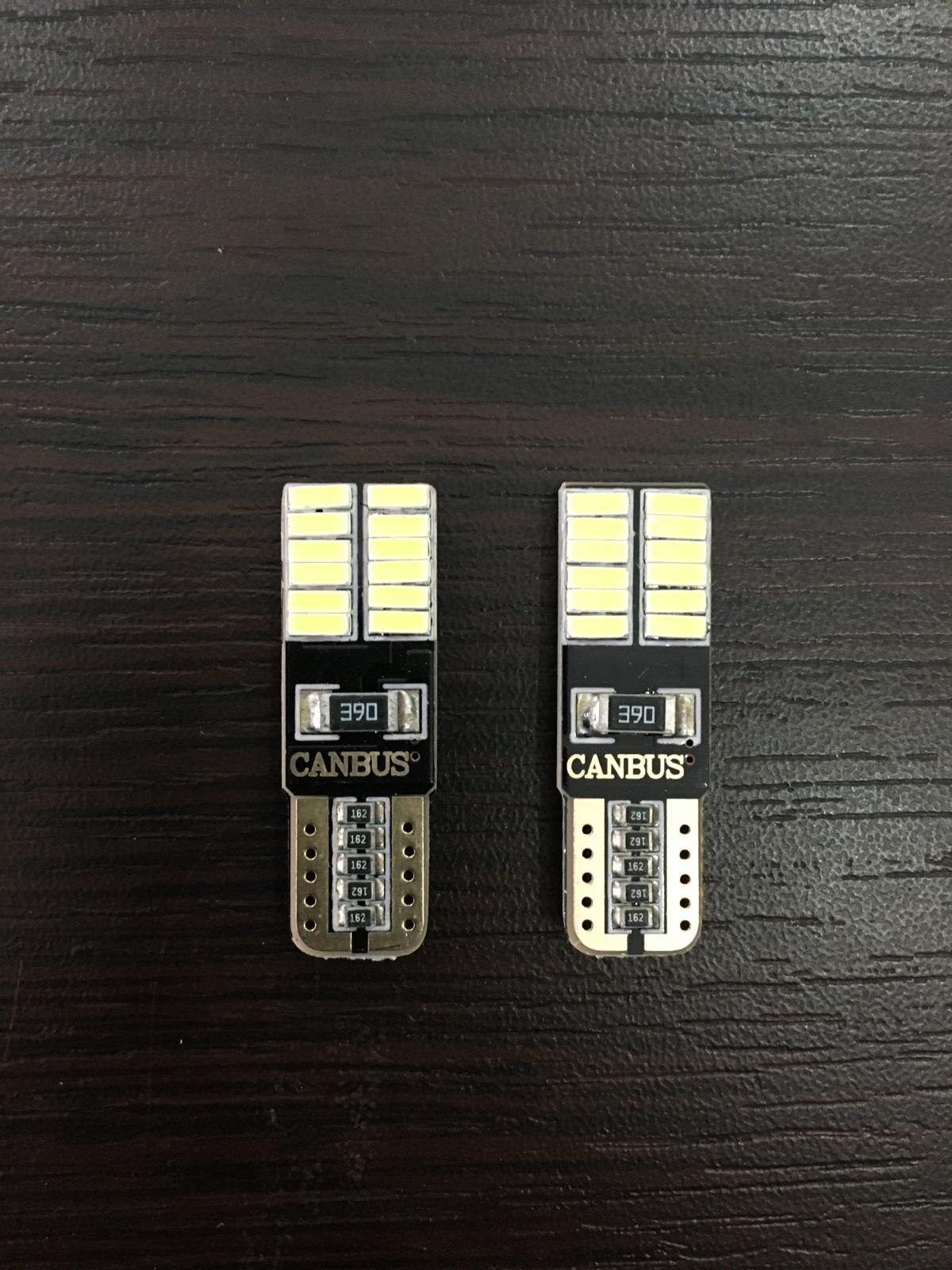 Bombilla LED T10 sin casquillo 24 ledes luz de posición blanca 12V Cob Led SMD Canbus