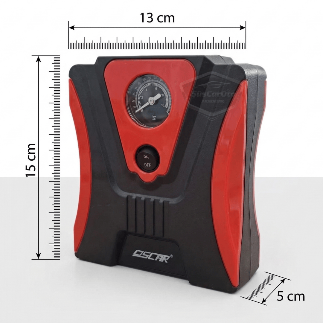 Taşınabilir Oto Hava Kompresörü Araç Hava Pompası 12V Mini Lastik Bot Şişirme Çakmaklık Girişli Basınç Göstergeli 150 PSİ 60W