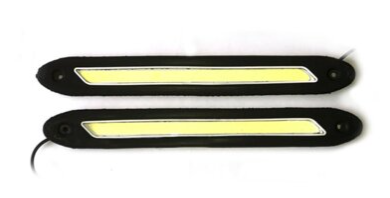 Carub Lámpara LED diurna 12V Secuencial Cob Flexible Recta Blanca 2 Piezas