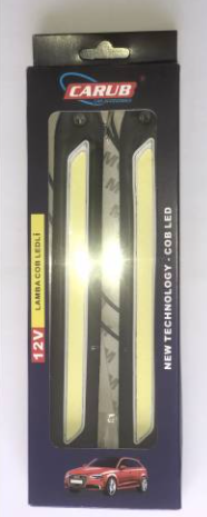 Carub Lámpara LED diurna 12V Secuencial Cob Flexible Recta Blanca 2 Piezas
