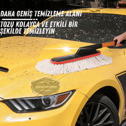 Teleskopik Uzun Saplı Cilalı Araba Temizleme Püskülü 1.Sınıf Oto Toz Alma Fırçası Detay Mopu Mikrofiber Çizmez Pamuk İplik