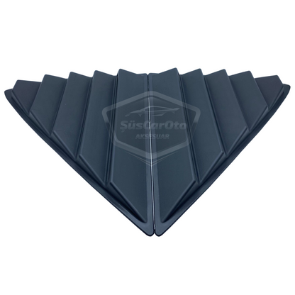 Rejilla de ventilación de ventana de mariposa Tofaş Şahin Doğan Kartal, visera de ventana de mariposa, juego de ventilación derecha e izquierda, negro mate, 2 piezas