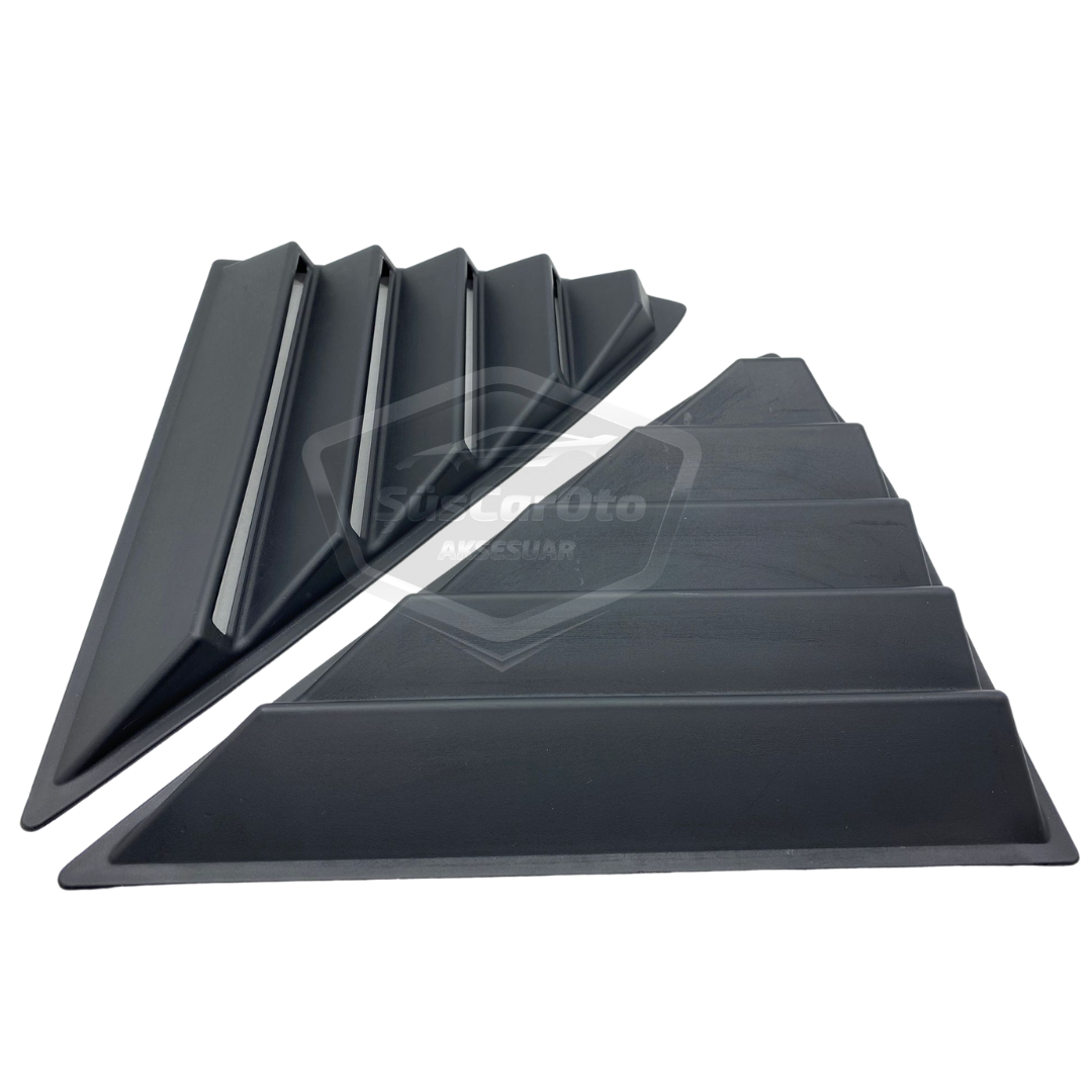 Rejilla de ventilación de ventana de mariposa Tofaş Şahin Doğan Kartal, visera de ventana de mariposa, juego de ventilación derecha e izquierda, negro mate, 2 piezas
