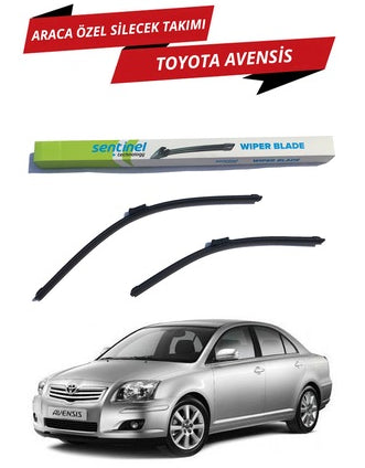 Toyota Avensis 2008 en adelante - Juego de escobillas limpiaparabrisas delanteras tipo banana Sentinel, específicas para el vehículo, derecha e izquierda