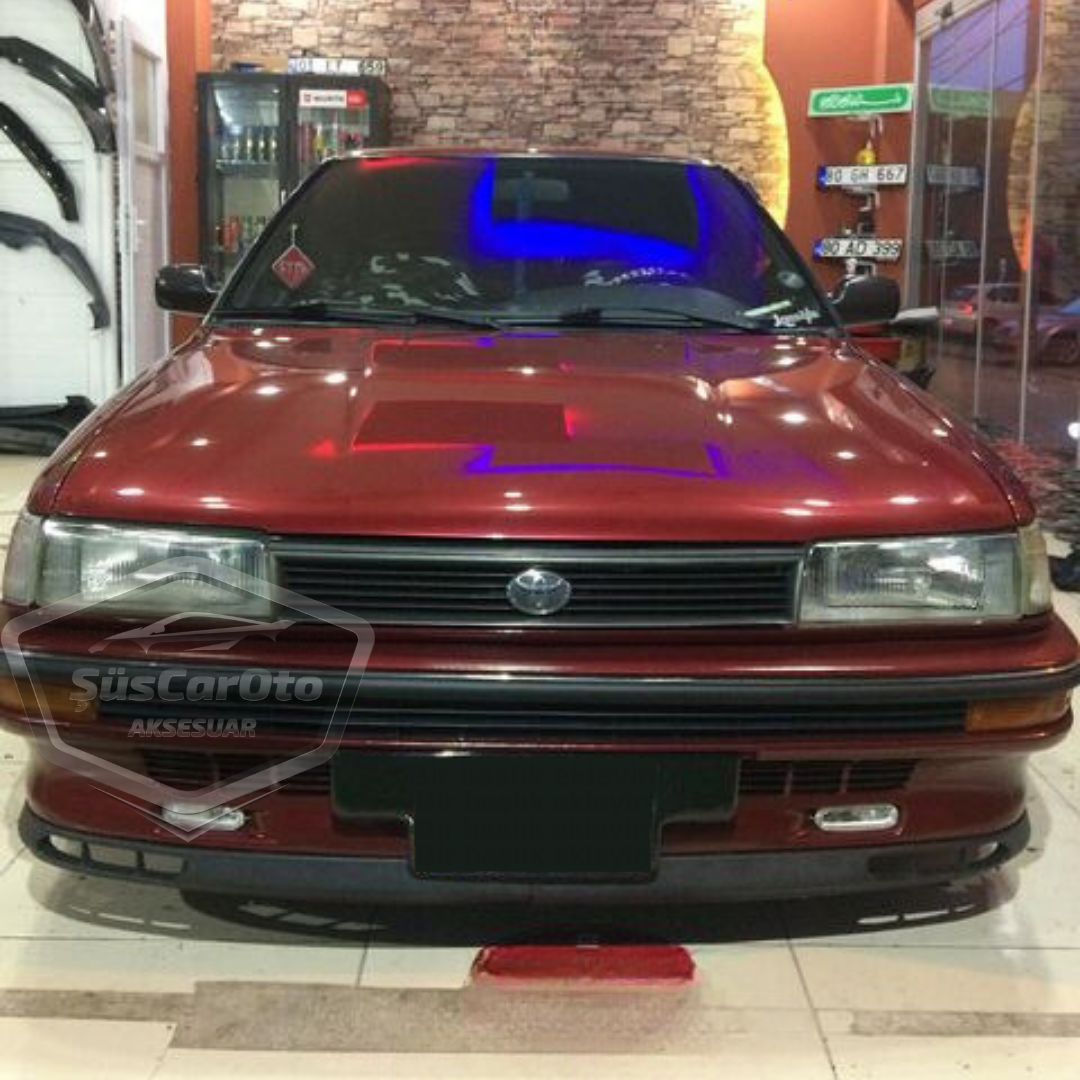 Toyota Corolla 1987-1992 (modelo "Fındık Kasa") Universal Laguna Lip Flexible Spoiler Delantero 2 Piezas Faldón Deflector Parachoques Inferior