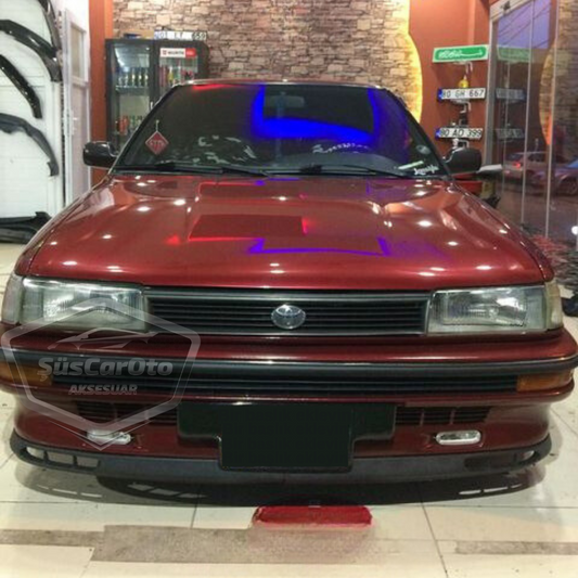 Toyota Corolla 1987-1992 (modelo "Fındık Kasa") Universal Laguna Lip Flexible Spoiler Delantero 2 Piezas Faldón Deflector Parachoques Inferior