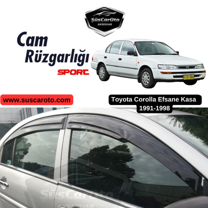Toyota Corolla AE101 Chasis Leyenda 1991-1998 Juego de Deflectores de Ventana Mugen Compatibles Negro Piano de 4 Piezas Importado