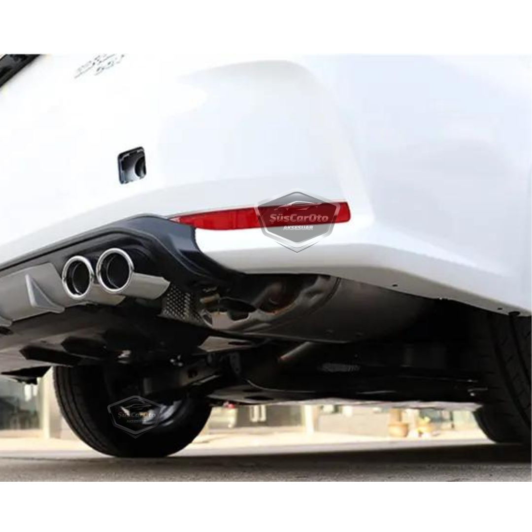 Difusor trasero negro/gris con pestañas para Toyota Corolla 2018 E210 en adelante, con 4 salidas de escape cromadas, añadido para paragolpes trasero, importado, 1.ª clase.