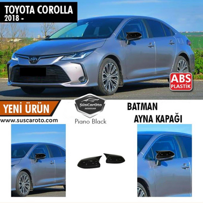 Toyota Corolla 2018 y posterior E210 Batman Cubierta de Espejo Retrovisor Murciélago Negro Piano Plástico ABS