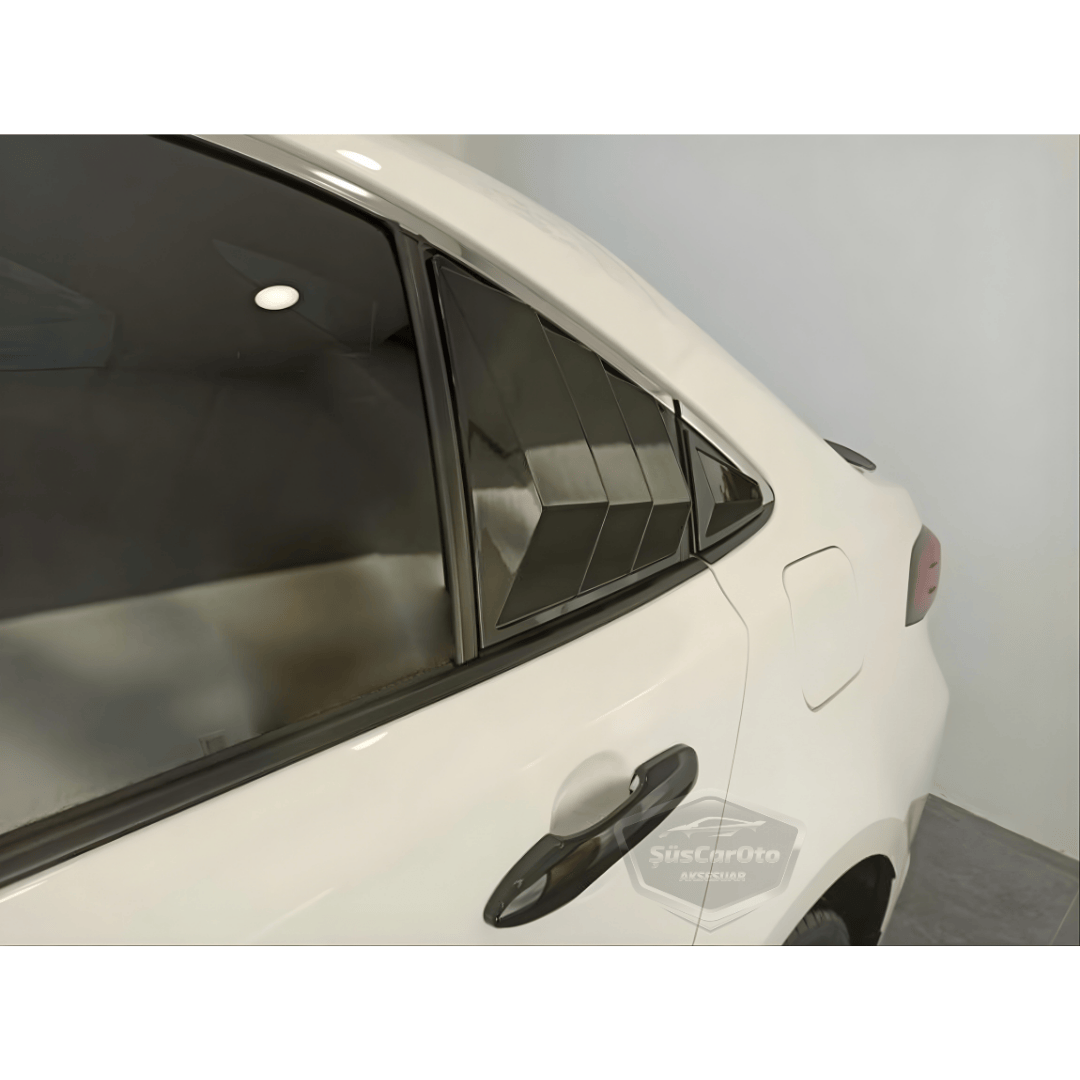 Toyota Corolla 2018 en adelante E210 Compatible Rejilla de ventanilla deflectora Visor de ventanilla deflectora Importado Ventilación Izquierda Derecha Juego Negro Brillante 1.ª Calidad
