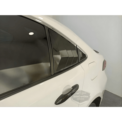 Toyota Corolla 2018 en adelante E210 Compatible Rejilla de ventanilla deflectora Visor de ventanilla deflectora Importado Ventilación Izquierda Derecha Juego Negro Brillante 1.ª Calidad