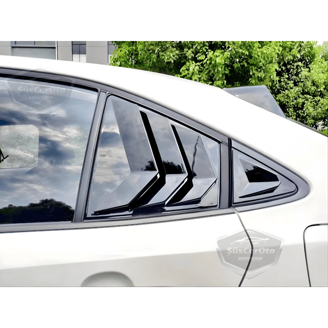 Toyota Corolla 2018 en adelante E210 Compatible Rejilla de ventanilla deflectora Visor de ventanilla deflectora Importado Ventilación Izquierda Derecha Juego Negro Brillante 1.ª Calidad
