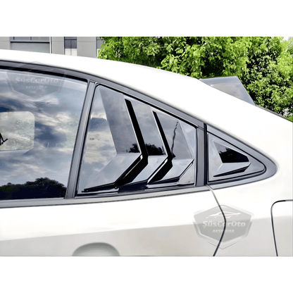 Toyota Corolla 2018 en adelante E210 Compatible Rejilla de ventanilla deflectora Visor de ventanilla deflectora Importado Ventilación Izquierda Derecha Juego Negro Brillante 1.ª Calidad