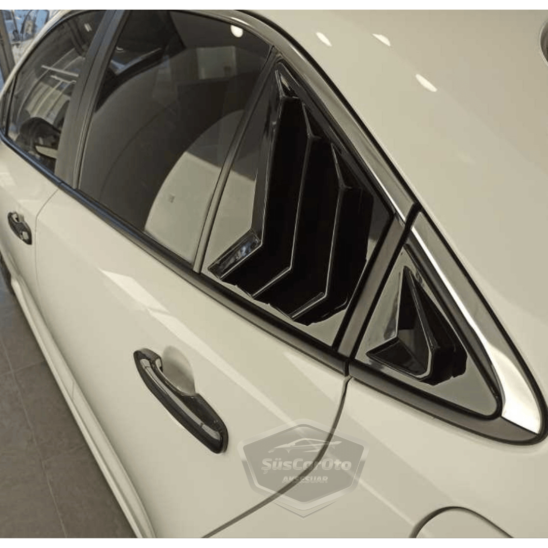 Toyota Corolla 2018 en adelante E210 Compatible Rejilla de ventanilla deflectora Visor de ventanilla deflectora Importado Ventilación Izquierda Derecha Juego Negro Brillante 1.ª Calidad