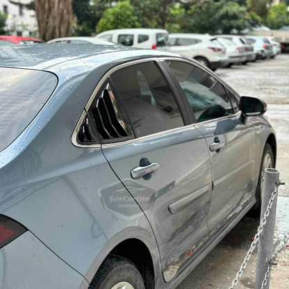 Toyota Corolla 2018 en adelante E210 Compatible Rejilla de ventanilla deflectora Visor de ventanilla deflectora Importado Ventilación Izquierda Derecha Juego Negro Brillante 1.ª Calidad