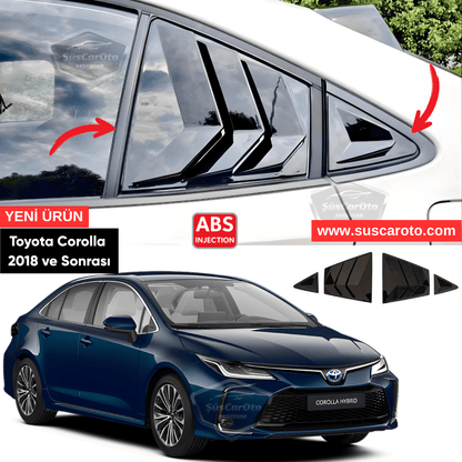 Toyota Corolla 2018 en adelante E210 Compatible Rejilla de ventanilla deflectora Visor de ventanilla deflectora Importado Ventilación Izquierda Derecha Juego Negro Brillante 1.ª Calidad
