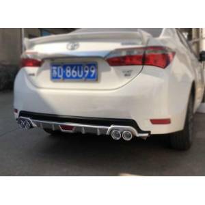 Difusor de escape de 4 salidas con aspecto de Toyota Corolla, extensor de parachoques trasero