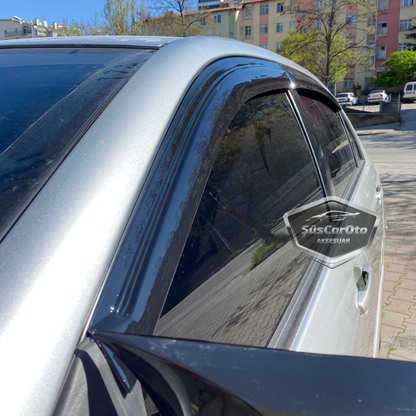 Toyota Corolla E120 2002-2006 Compatible con Sedán Juego de deflectores de ventana Mugen Negro Piano 4 piezas Importado