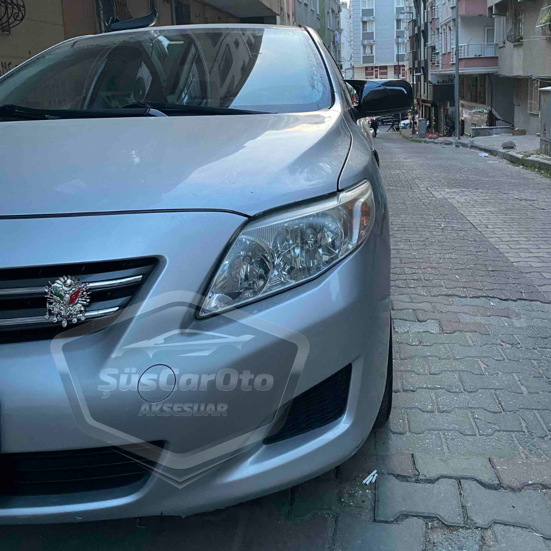 Toyota Corolla E140 2008-2010 Tapa de espejo retrovisor tipo Batman Bat, sin señales, compatible con Piano Black Plástico ABS