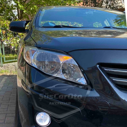 Toyota Corolla E140 2008-2010 Tapa de espejo retrovisor tipo Batman Bat, sin señales, compatible con Piano Black Plástico ABS