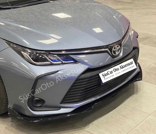 Toyota Corolla Labio flexible de 3 piezas ABS Piano Negro con solapa y alerón