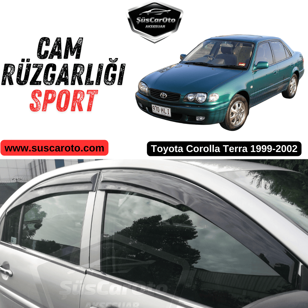Juego de deflectores de ventana Mugen para Toyota Corolla Terra 1999-2002, Piano Black, 4 piezas, importado, negro brillante