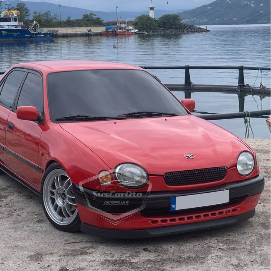 Toyota Corolla Terra 1999-2002 compatible universal Astra H lip, labio delantero flexible, 2 piezas, alerón inferior de parachoques, spoiler delantero.