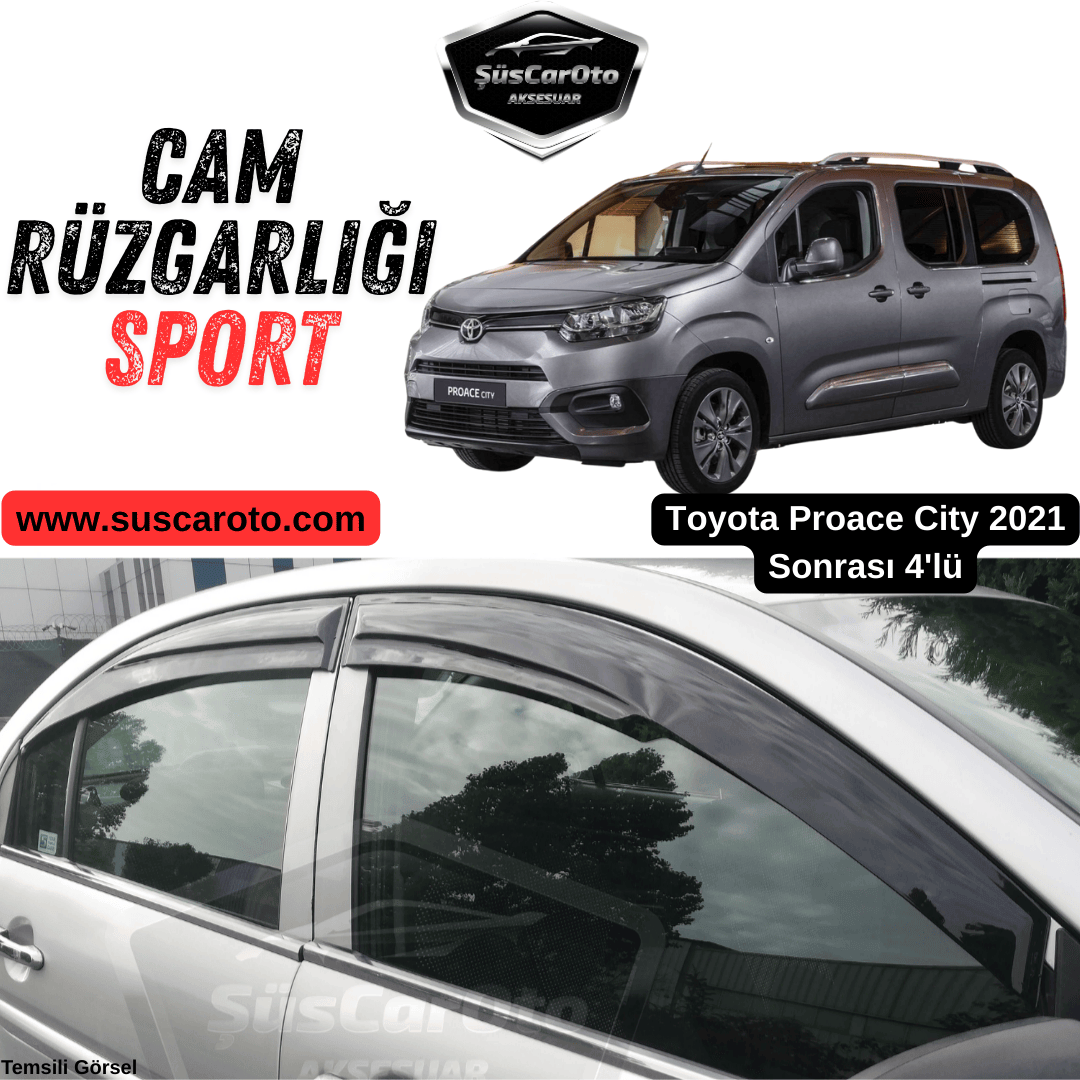 Juego de deflectores de viento para ventanillas Mugen, compatible con Toyota Proace City 2021 en adelante, negro piano, 4 piezas, importado, negro brillante