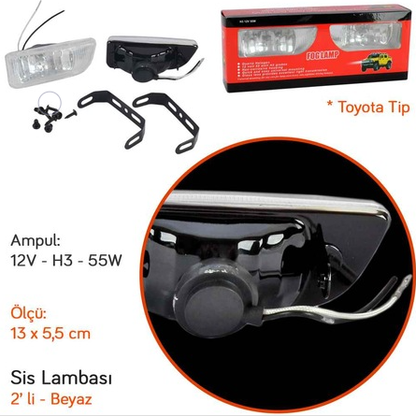 Carub Faro antiniebla tipo Toyota, modelo "Legendary Chassis", 12V, blanco, 2 unidades (con certificado Emark)
