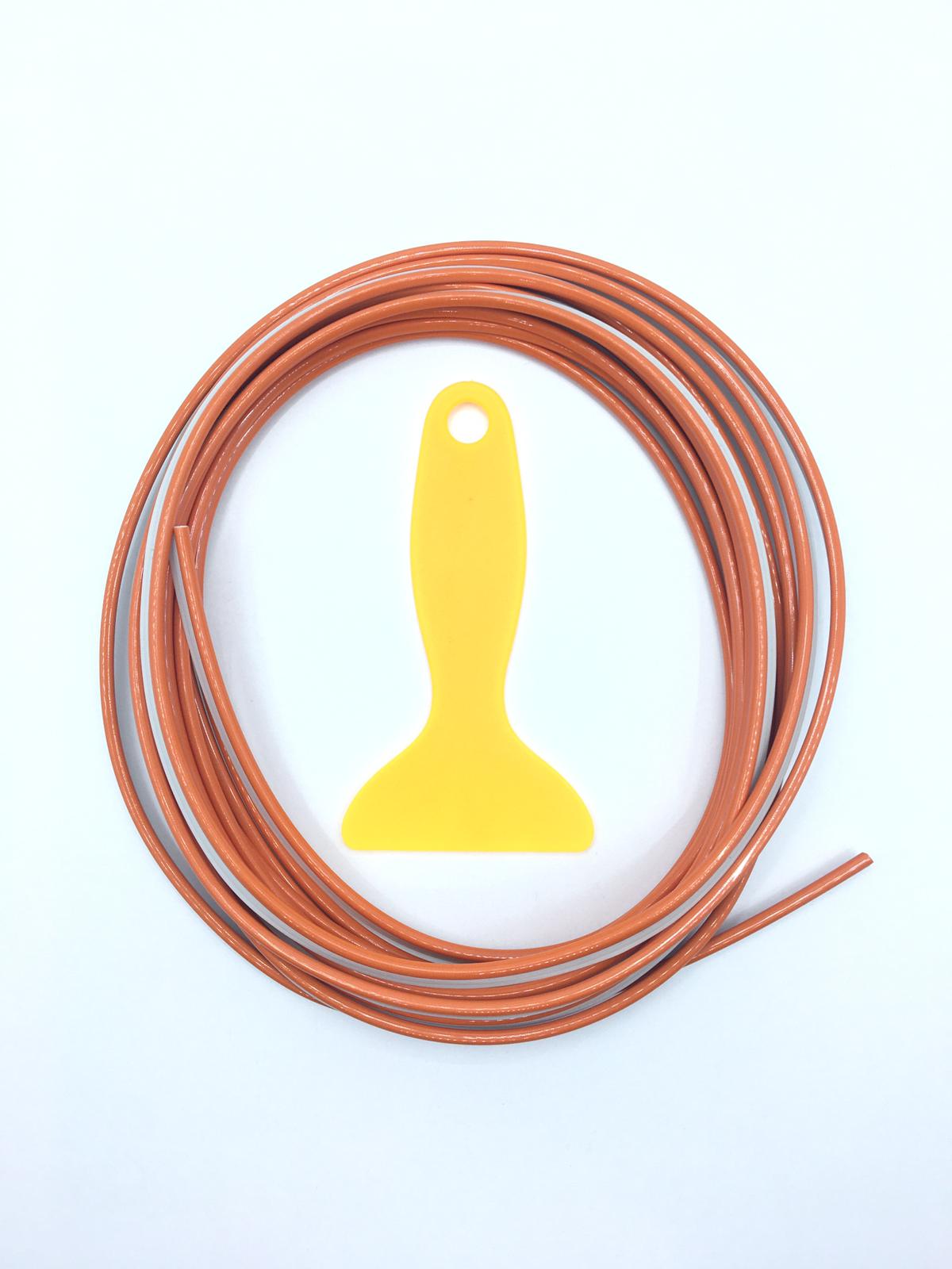 Tira decorativa de 5 m para interior de coche, con aleta para salpicadero, naranja