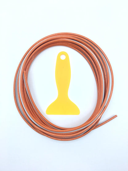 Tira decorativa de 5 m para interior de coche, con aleta para salpicadero, naranja