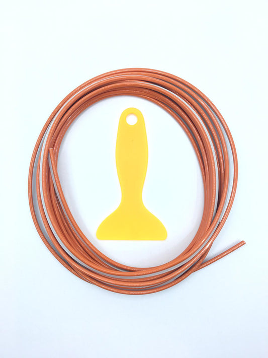 Tira decorativa de 5 m para interior de coche, con aleta para salpicadero, naranja