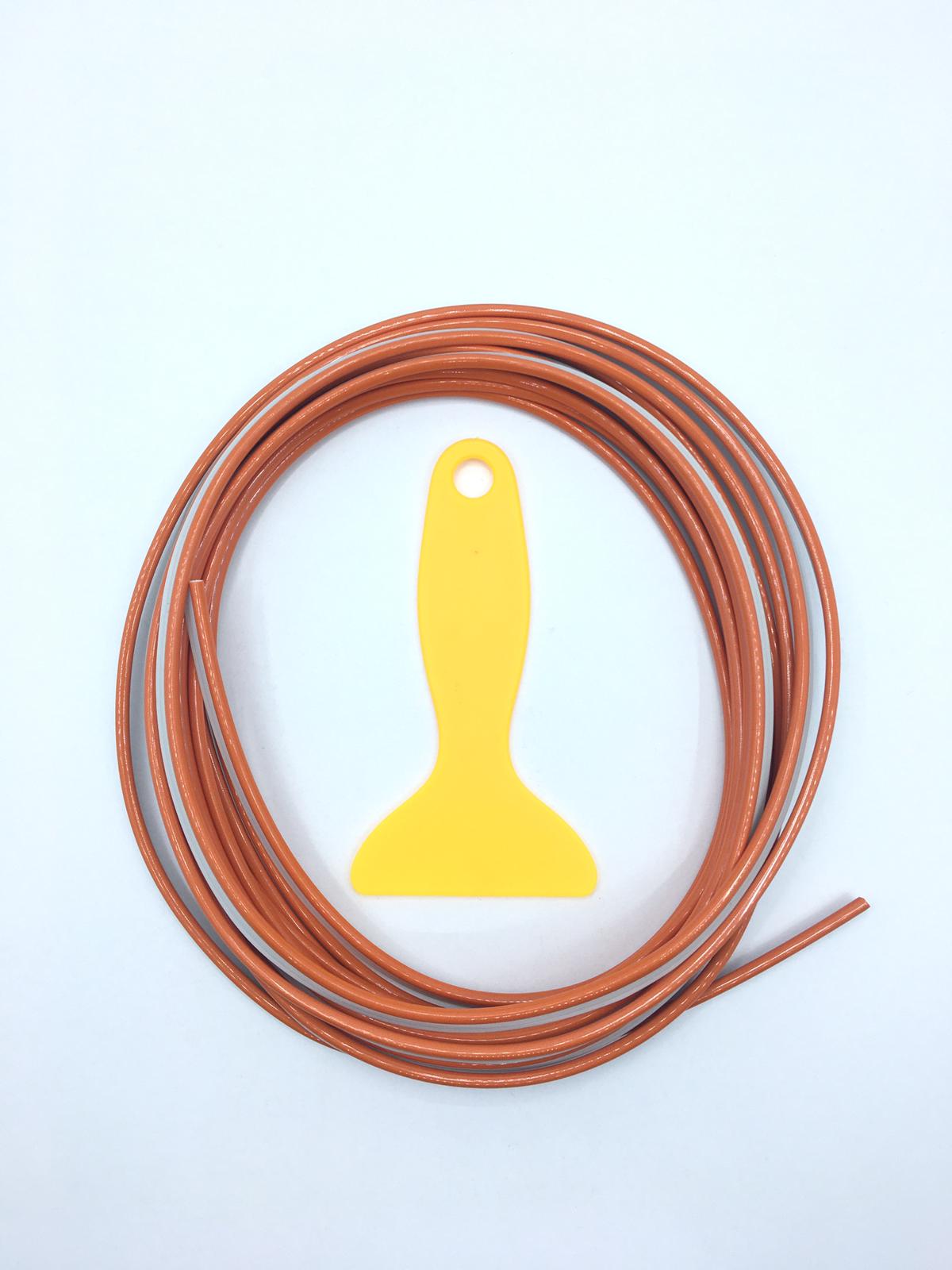 Tira decorativa de 5 m para interior de coche, con aleta para salpicadero, naranja