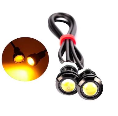 Luz de circulación diurna LED Eagle Eye para debajo del espejo, color naranja, par