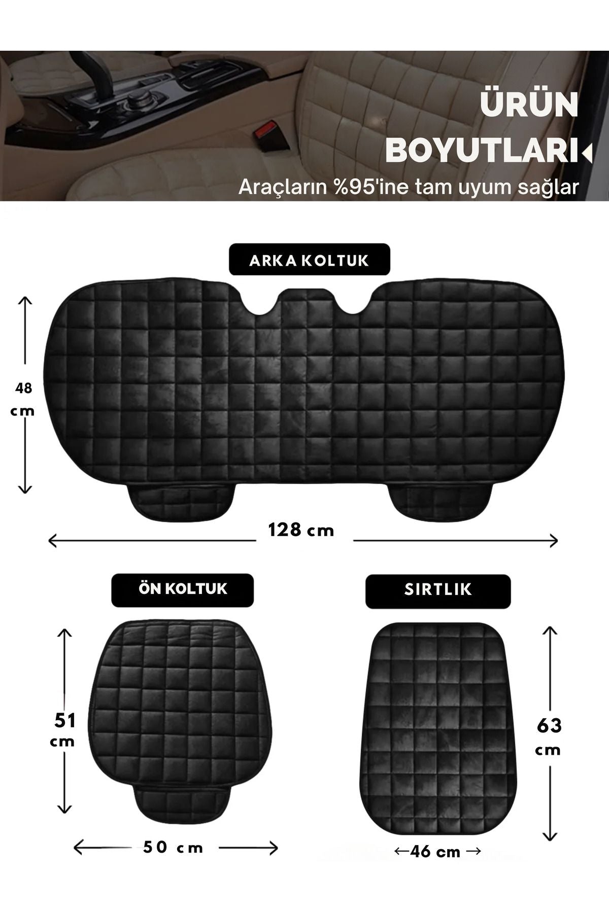 Conjunto de cojín ortopédico para coche con bolsillos y funda – Totalmente compatible, color antracita, diseño cómodo