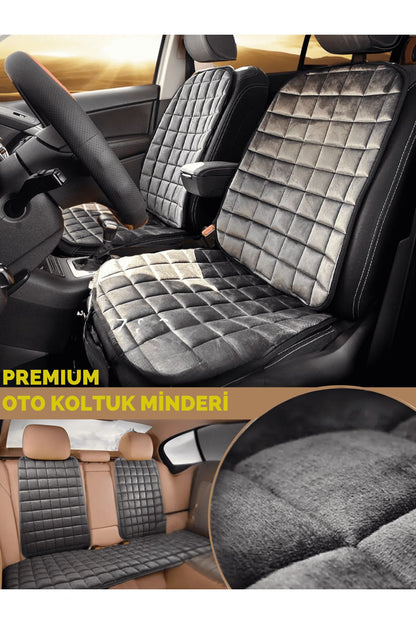 Conjunto de cojín ortopédico para coche con bolsillos y funda – Totalmente compatible, color antracita, diseño cómodo