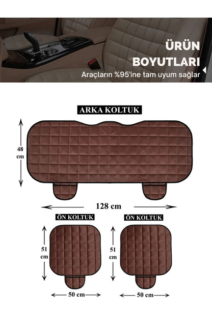 Juego de cojines y fundas ortopédicas para asientos de coche con bolsillos – Ajuste perfecto, marrón, diseño cómodo