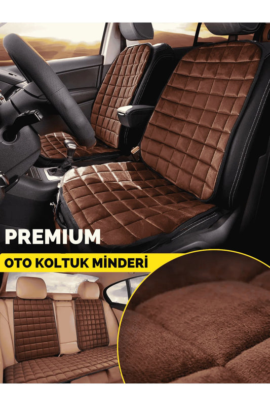 Juego de cojines y fundas ortopédicas para asientos de coche con bolsillos – Ajuste perfecto, marrón, diseño cómodo