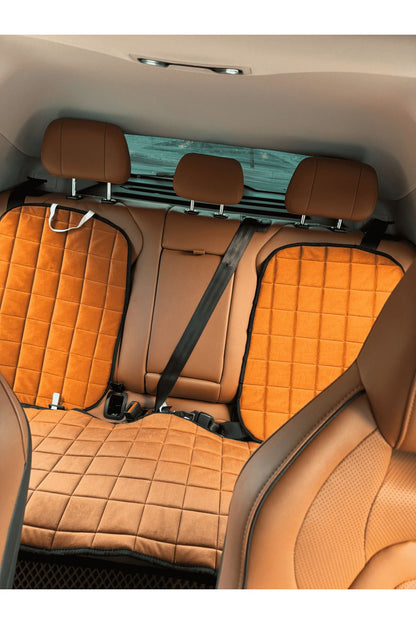 Juego de cojines y fundas ortopédicas para asientos de coche con bolsillos – Ajuste perfecto, marrón, diseño cómodo