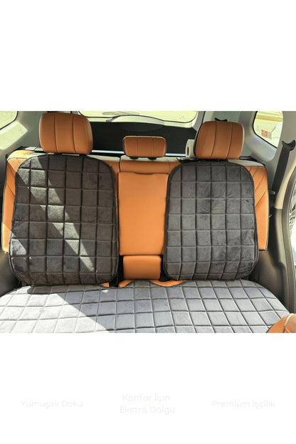 Conjunto de cojín ortopédico para coche con bolsillos y funda – Totalmente compatible, color antracita, diseño cómodo