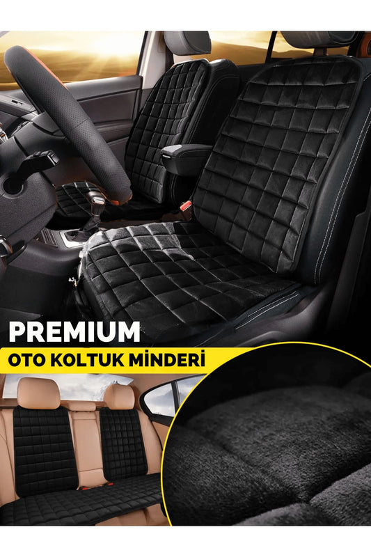 Juego de Cojín y Funda de Asiento de Coche Ortopédico con Bolsillos – Ajuste Perfecto, Color Negro, Diseño Cómodo
